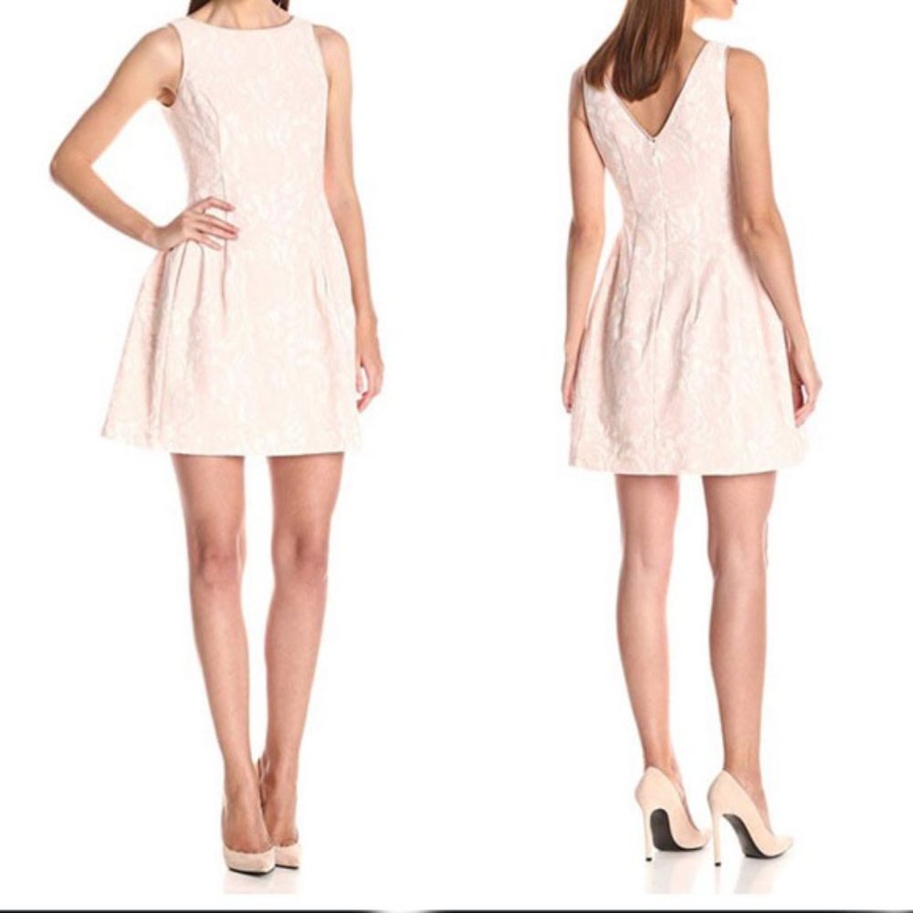 Aidan by Aidan Mattox Light Pink Lace A-Line Dress